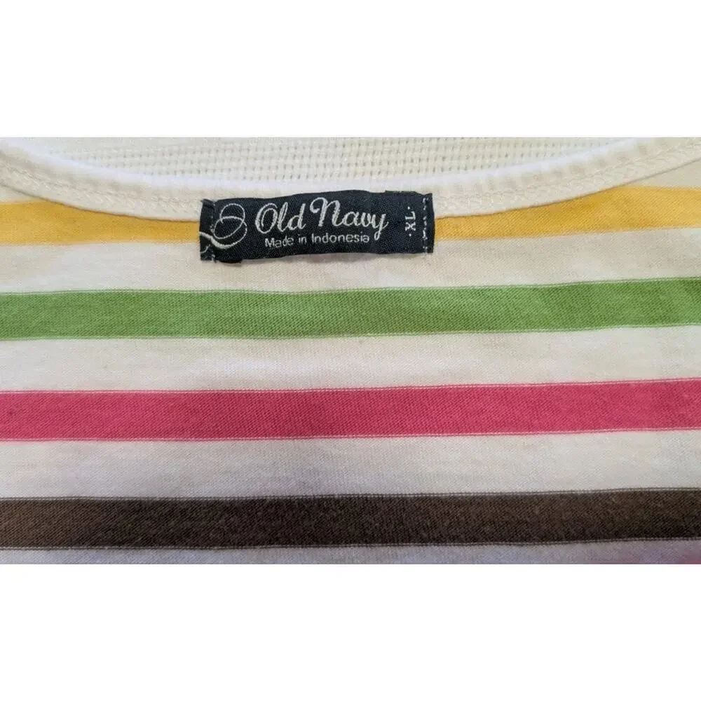 Old Navy Girls Multicolor Striped Sleeveless Knee Length Dress - Pockets Size XL